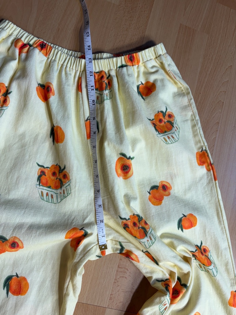 Bailey Rose Butter Yellow Peach-Print Wide-Leg Lounge Pull on Pants NWOT - Picture 12 of 13